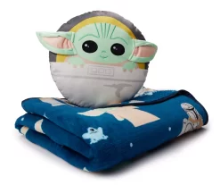 Disney The Mandalorian Blue Grogu Nogginz Pillow & Fleece Blanket Set -Disney 810574100 3