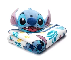 Disney Lilo & Stitch Blue Stitch Palm Nogginz Pillow & Plush Blanket Set -Disney 810579563 3