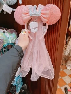 SHDL - Princess Minnie Mouse With Veil Sequin Ear Headband